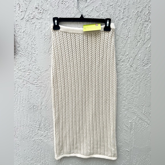 MISA matching set: crochet cream bra top and midi skirt XS - Picture 2 of 8